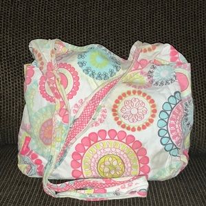 Thirty One Shoulder Hobo Reversible Crossbody Floral Bag Purse Tote Cotton